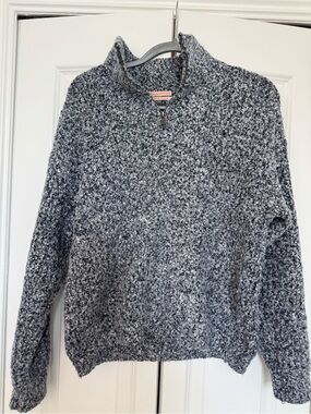 Urban Outfitters Marled Half-Zip Turtleneck Sweater - Black & White
